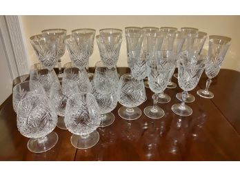 Large Lot Of Pressed Crystal Stemware (29 Pieces)