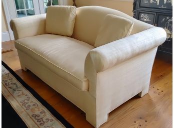 Pair Custom Upholstered Love Seats (as-is)