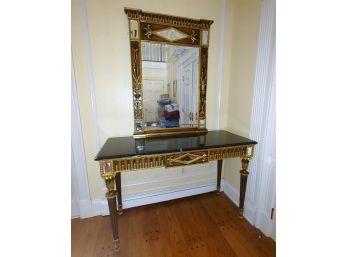 Marble Topped Carved & Gilt Hall Table & Pier Mirror