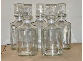 Lot Of 5 Vintage Glass Decanters (5)