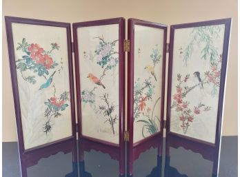 Hand Painted Oriental Table Screen