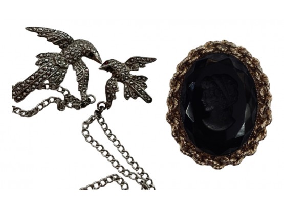 Mourning Brooch & Sweater Clips