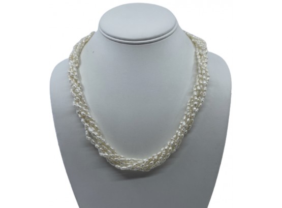14K Freshwater Pearl Twist Collar Necklace