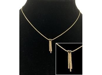 10K Heart Tassel Necklace