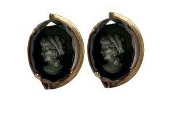 Mourning Cameo Earrings