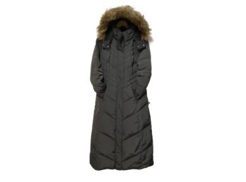 Jones New York Insulated Long Length Jacket W Removable Faux Fur Hood