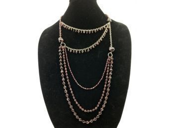 STUNNING Multi-Layered Garnet Necklace
