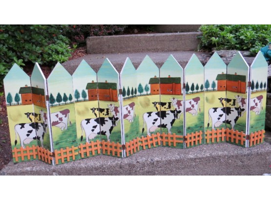 Set Of 4 Decorative Cow Fence Panels-cute For An Inside Window