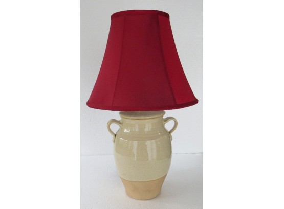 Attractive  Crackle Glaze Lamp By Rowe Pottery Works-in Working Condition