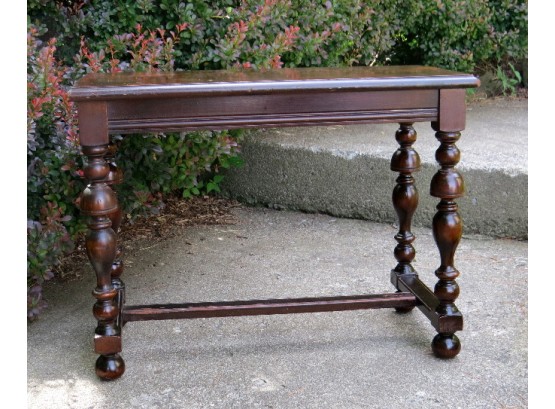 Vintage Walnut Inverted Beehive Legs Piano Bench Or Side Accent Table, Works For Either