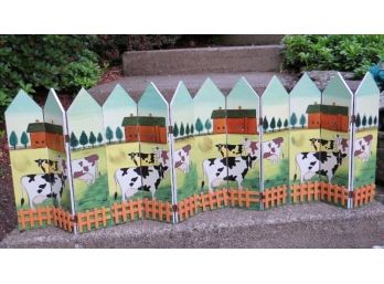 Set Of 4 Decorative Cow Fence Panels-cute For An Inside Window