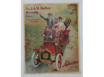 The J & M. Haffen Brewing Company Metal Advertising Sign