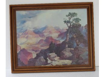 Framed Copy Of Thomas Moran's  Famous Clouds In The Canyon Painting