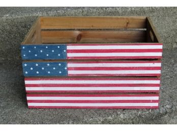 Country Americana Patriotic Wood Flag Crate