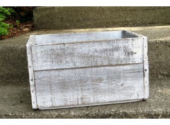 Nice Vintage Whitewashed Wooden Crate