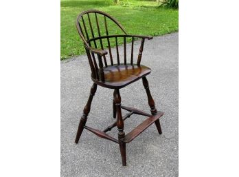 Mid Century Walnut Child's Windsor High Chair