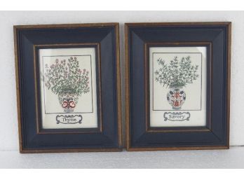 Pair Of Framed Herb Prints