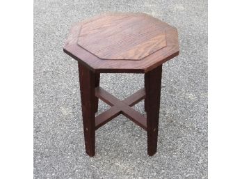 Arts & Crafts Octagon Topped Small Plant Stand Or Side Table Nice One