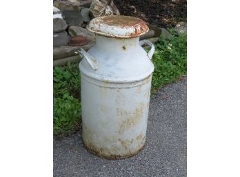 Vintage Iron Milk Can W/Lid - Good Shape, Dairy Marked 1920's-30's Era, Not Rotted Out