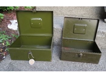 A Great Place To Stash Your Cash In These Vintage Strong Boxes / Money Boxes W/Original Keys