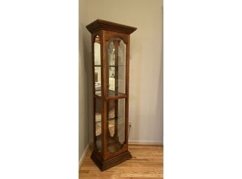 Tall Glass Display Hutch With Light
