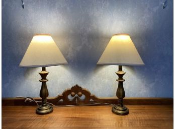 Pair Of Small Brass Lamps