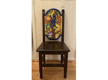 Hand Carved Tropical Birds Of Paradise Chair