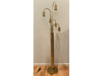 4 Round Globe Brass Weeping Floor Lamp