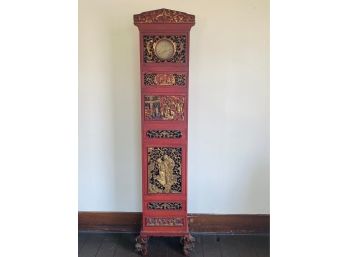 Unique Asian Inspired Cabinet With Clock