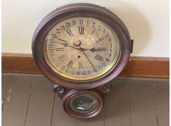 Antique Ingraham Figure 8 Wall Clock Circa 1900 '8-day Timepiece'