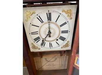 Vintage Square Face Wall Clock 'Improved Clocks' Made And Sold By Jared Pritchard, Waterbury, CT