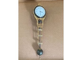 Vintage German Gold Gilt Decorative Wall Clock With Claw And Ball Pendant