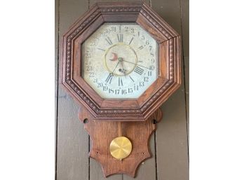 Vintage William L. Gilbert Clock Co. Pendulum Wall Clock
