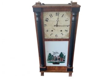 Antique Footed Clock Hand Painted In 1818