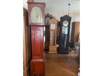 Beautiful Early Antique Solid Hardwood Floor Standing Tall 'Grandfather' Clock