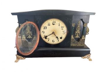 Vintage William L. Gilbert Clock Co. Vatican Era Claw Footed Mantel Clock With Arabic Numerals