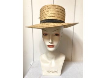 Outstanding Wide Brimmed Ladies Straw Hat, Size 7