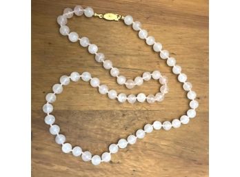 Very Pretty PINKISH Glass Beads Necklace, 24'