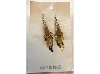 Earrings 'Made In Peru', On Card, Unworn, Loop