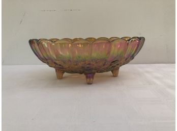 12' Gold Carnival Glass Fruit Bowl