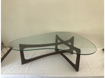 Mid Century Kidney Shaped Glass Table