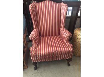 Stripe Wingback Chair