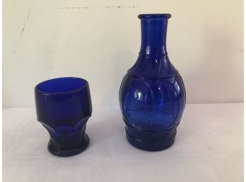 Cobalt Night Stand Water Pitcher/cup