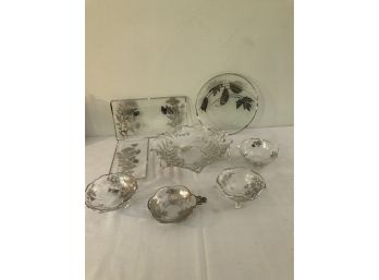 8 Piece Silver Overlay Crystal Lot