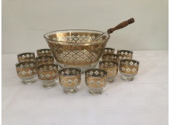 Culver Limited Punch Bowl 12 Cups & Ladle