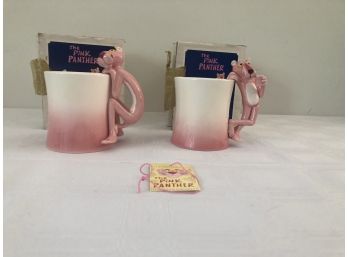 2 Pink Panther Mugs In Box