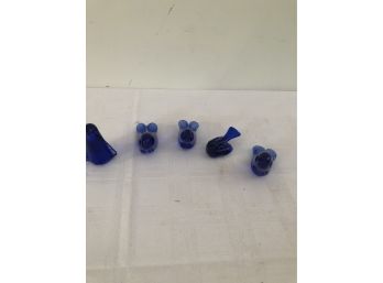 5 Piece Blue Glass Lot