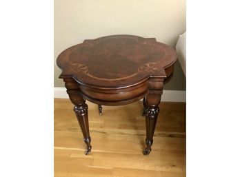 Exquisite ETHAN ALLEN MARQUETRY End Table On Casters Retail $700