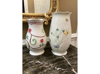 Fine Quality Belleek And WATERFORD Vases