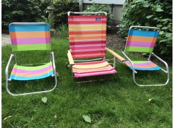 Trio Of Colorful Beach/ Lawn Chairs